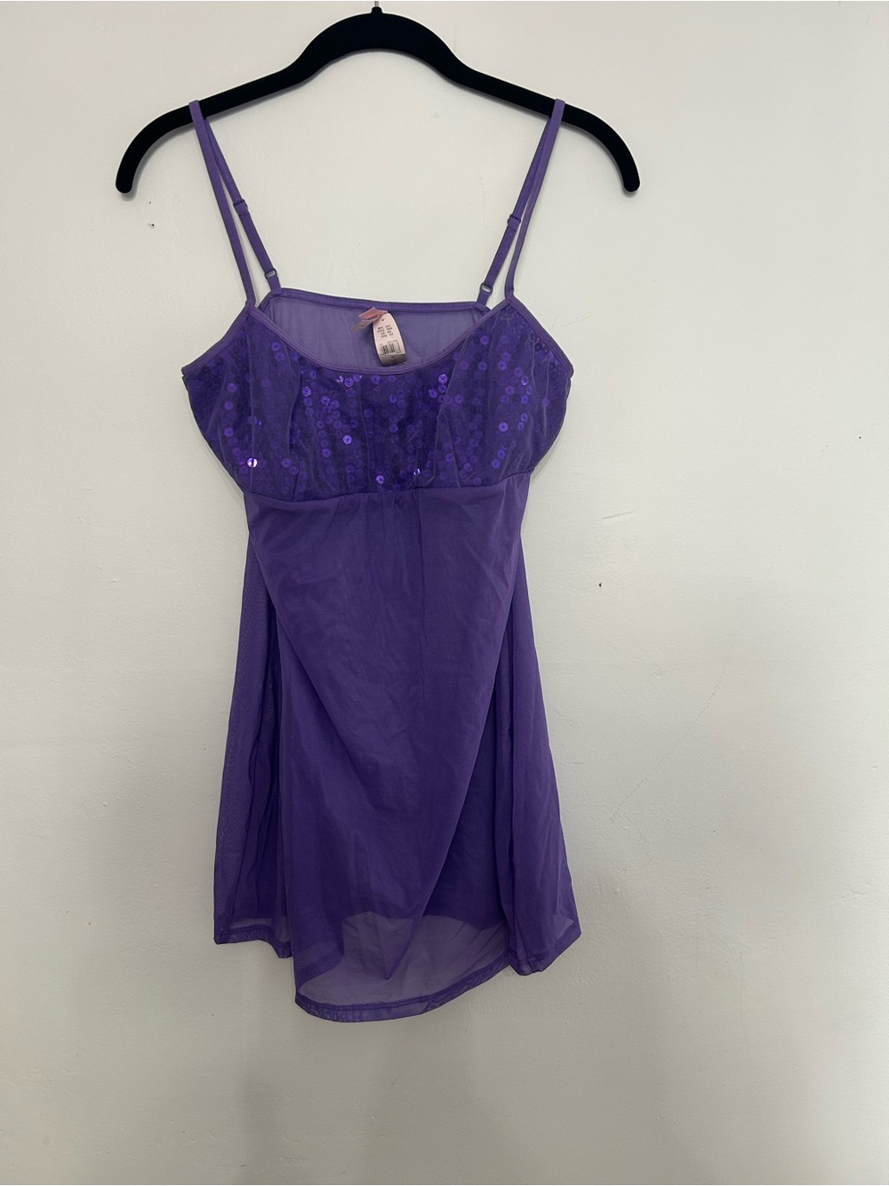 Vintage 2001 Victoria’s Secret Purple Sequin Mesh Slip Top NWT M